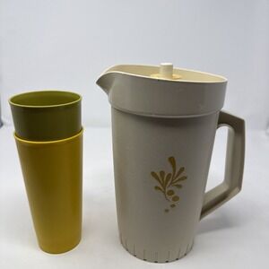 Vintage Tupperware Juice Pitcher #800-10 Harvest Gold Kitchen Home Decor